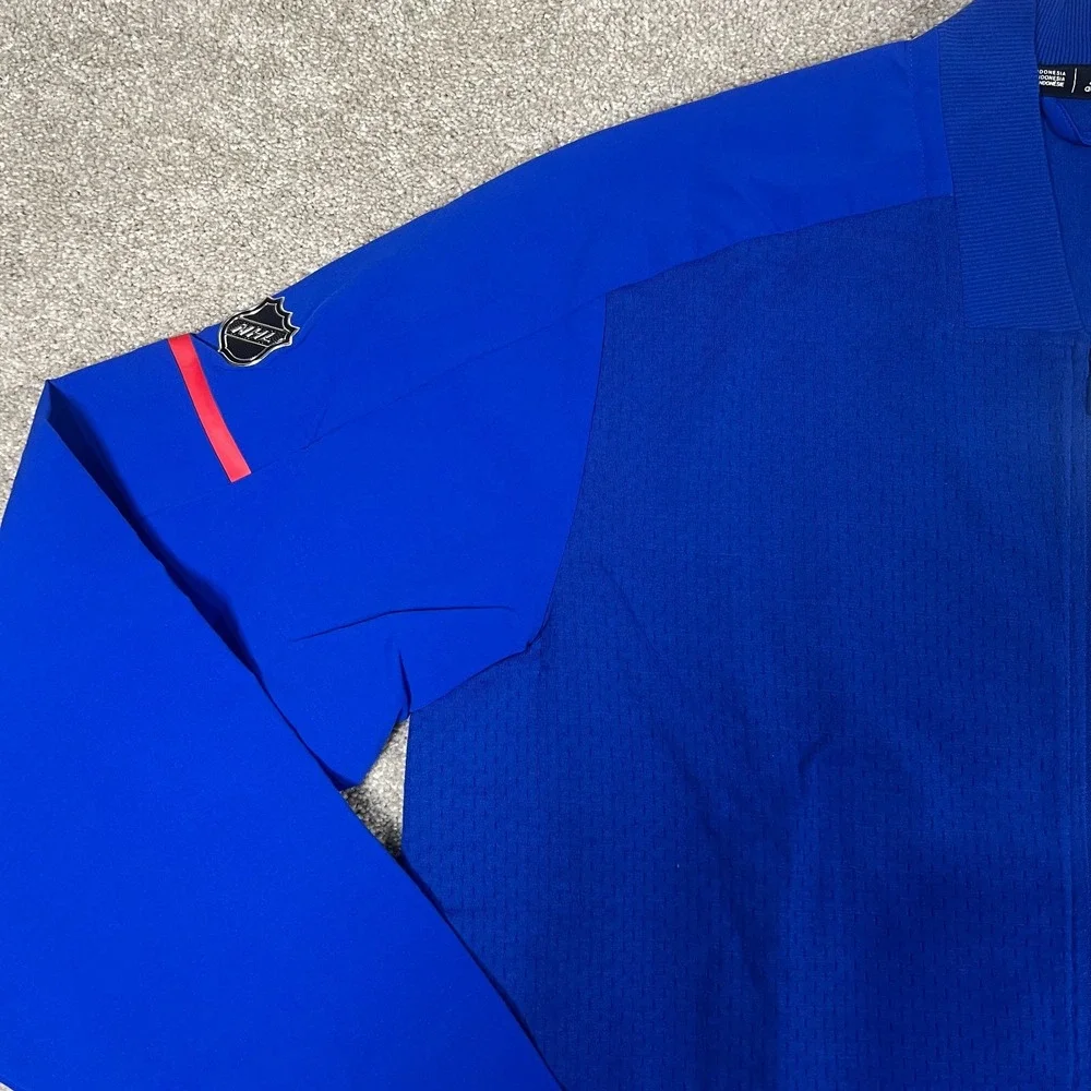 Adidas‎ Mens Large Blue Zip Up New York Rangers NHL Performance Track Jacket NWT